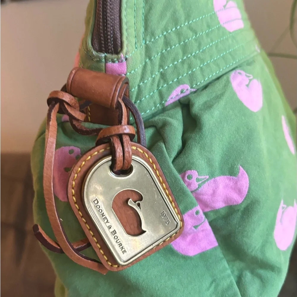 RARE🔥Authentic DOONEY & BOURKE Leather/cotton Duck print Satchel/Shoulder bag - Picture 6 of 16